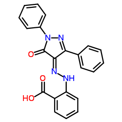 2-[(2E)-2-(5-Oxo-1,3-diphenyl-1,5-dihydro-4H-pyrazol-4-ylidene)hydrazino]benzoic acid结构式