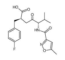 (αR)-4-Fluoro-α-[(3S)-4-Methyl-3-[[(5-Methyl-3-isoxazolyl)carbonyl]amino]-2-oxopentyl]-benzenepropanoic Acid结构式