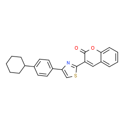 3-(4-(4-cyclohexylphenyl)thiazol-2-yl)-2H-chromen-2-one结构式