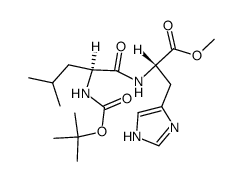 Nα-(N-tert-butoxycarbonyl-leucyl)-histidine methyl ester结构式