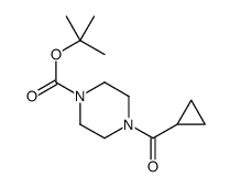 tert-butyl 4-(cyclopropanecarbonyl)piperazine-1-carboxylate structure