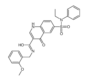 6-[ethyl(phenyl)sulfamoyl]-N-[(2-methoxyphenyl)methyl]-4-oxo-1H-quinoline-3-carboxamide结构式