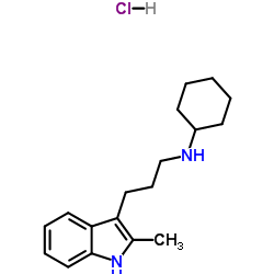 N-[3-(2-Methyl-1H-indol-3-yl)propyl]cyclohexanamine hydrochloride (1:1) Structure