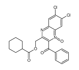 (3-benzoyl-6,7-dichloro-4-oxidoquinoxalin-4-ium-2-yl)methyl cyclohexanecarboxylate Structure