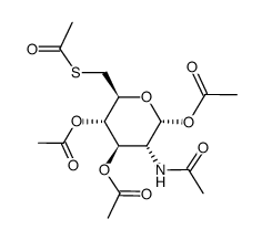 2-acetamido-1,3,4-tri-O-acetyl-6-S-acetyl-2-deoxy-6-thio-α-D-glucopyranose Structure