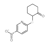 2-(5-nitropyridin-2-yl)sulfanylcyclohexan-1-one结构式