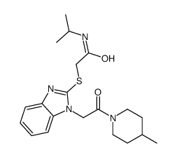 Acetamide, N-(1-methylethyl)-2-[[1-[2-(4-methyl-1-piperidinyl)-2-oxoethyl]-1H-benzimidazol-2-yl]thio]- (9CI) Structure