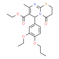 ethyl 6-(3-ethoxy-4-propoxyphenyl)-8-methyl-4-oxo-3,4-dihydro-2H,6H-pyrimido[2,1-b][1,3]thiazine-7-carboxylate picture