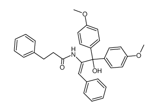 N-{(E)-1-[Hydroxy-bis-(4-methoxy-phenyl)-methyl]-2-phenyl-vinyl}-3-phenyl-propionamide Structure