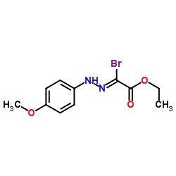 2-broMo-2-(4-Methoxy-phenyl-hydrazono)-acetic acid ethyl ester Structure