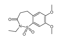 2-ethyl-7,8-dimethoxy-1,1-dioxo-1,2,4,5-tetrahydro-1λ6-benzo[f][1,2]thiazepin-3-one结构式