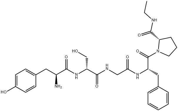 L-Tyr-D-Ser-Gly-L-Phe-L-Pro-NHEt结构式
