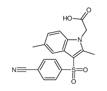 2-[3-(4-cyanophenyl)sulfonyl-2,5-dimethylindol-1-yl]acetic acid结构式