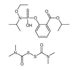 S-(dimethylcarbamoylsulfanyl) N,N-dimethylcarbamothioate,propan-2-yl 2-[[ethoxy(propan-2-yl)amino]-hydroxyphosphinothioyl]oxybenzoate Structure