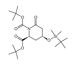 di-tert-butyl (2S,4S)-4-{[tert-butyl(dimethyl)silyl]oxy}-6-oxo-1,2-piperidinedicarboxylate结构式