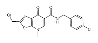 N-(4-chlorobenzyl)-2-(chloromethyl)-7-methyl-4-oxo-4,7-dihydrothieno[2,3-b]-pyridine-5-carboxamide结构式