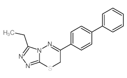 9-ethyl-3-(4-phenylphenyl)-5-thia-1,2,7,8-tetrazabicyclo[4.3.0]nona-2,6,8-triene结构式