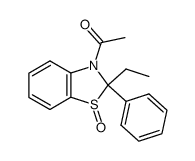 3-acetyl-2-ethyl-2-phenyl-2,3-dihydro-benzothiazole 1-oxide结构式