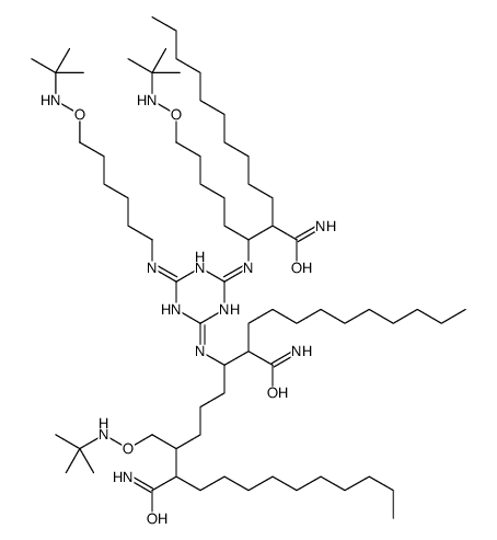 N,N',N''-[1,3,5-Triazine-2,4,6-triyltris[imino[1-[[(1,1-dimethylethyl)amino]carbonyl]-5,1-pentanediyl]]]trisdodecanamide结构式