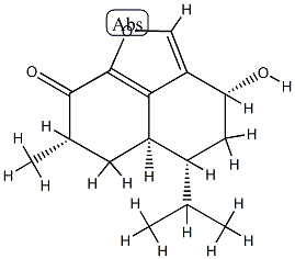 3,4,5,5aα,6,7-Hexahydro-3α-hydroxy-7α-methyl-5α-isopropyl-8H-naphtho[1,8-bc]furan-8-one Structure