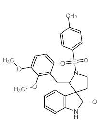 2'-[(2,3-dimethoxyphenyl)methyl]-1'-(4-methylphenyl)sulfonylspiro[1H-indole-3,3'-pyrrolidine]-2-one结构式