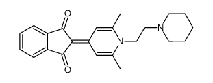 [dimethyl-2,6 (piperidinyl-2 ethyl)-1 dihydro-1,4 pyridylidene-4 yl]-2 indanedione-1,3结构式