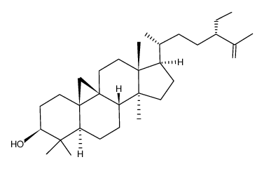 (24S)-24-Ethyl-9β,19-cyclolanosta-25-ene-3β-ol Structure