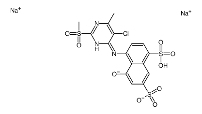 disodium 4-[[5-chloro-6-methyl-2-(methylsulphonyl)-4-pyrimidinyl]amino]-5-hydroxynaphthalene-1,7-disulphonate Structure