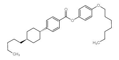 4-反式-(4-戊基环己基)苯甲酸对庚氧基苯酚酯结构式