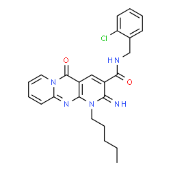 N-(2-chlorobenzyl)-2-imino-5-oxo-1-pentyl-1,5-dihydro-2H-dipyrido[1,2-a:2,3-d]pyrimidine-3-carboxamide结构式