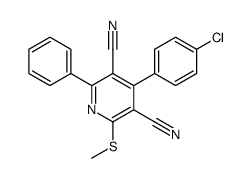 4-(4-chlorophenyl)-2-methylsulfanyl-6-phenylpyridine-3,5-dicarbonitrile结构式