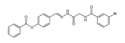 Glycine, N-(3-bromobenzoyl)-, [[4-(benzoyloxy)phenyl]methylene]hydrazide Structure