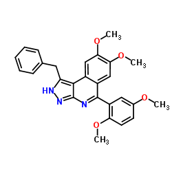 1-Benzyl-5-(2,5-dimethoxyphenyl)-7,8-dimethoxy-2H-pyrazolo[3,4-c]isoquinoline结构式