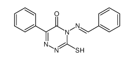 4-(benzylideneamino)-3,4-dihydro-6-phenyl-3-thioxo-1,2,4-triazin-5(2H)-one结构式
