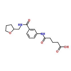 5-Oxo-5-({3-[(tetrahydro-2-furanylmethyl)carbamoyl]phenyl}amino)pentanoic acid结构式