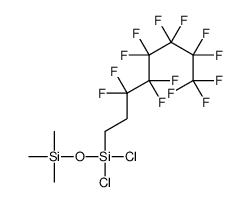 1,1-dichloro-3,3,3-trimethyl-1-(3,3,4,4,5,5,6,6,7,7,8,8,8-tridecafluorooctyl)disiloxane结构式