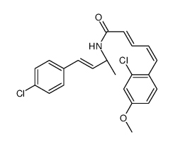 5-(2-chloro-4-methoxyphenyl)-N-[(2R)-4-(4-chlorophenyl)but-3-en-2-yl]penta-2,4-dienamide Structure