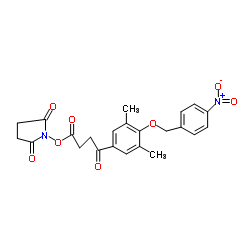 Succinimidyl 4-[3,5-Dimethyl-4-(4-nitrobenzyloxy)phenyl]-4-oxobutyrate Structure