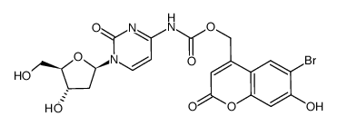 4-N-(6-bromo-7-hydroxycoumarin-4-ylmethoxycarbonyl)-2'-deoxycytidine Structure