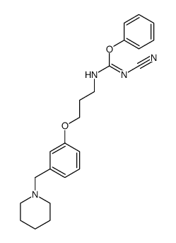 N-cyano-O-phenyl-N'-[3-[3-(1-piperidinylmethyl)phenoxy]propyl]isourea Structure