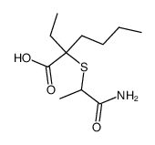 2-ethyl-2-(1-carbamoyl-ethylsulfanyl)-hexanoic acid结构式