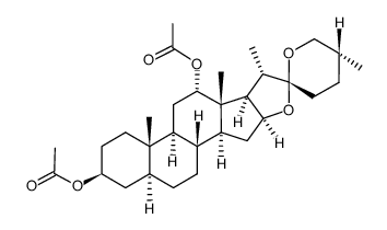 (25R)-3β,12α-Diacetoxy-5α-spirostan结构式