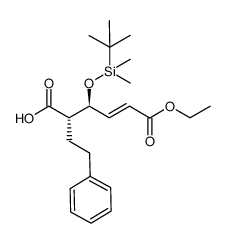 (2E,4S,5S)-4-(tertbutyldimethylsilanyloxy)-5-phenethylhex-2-enedioic acid 1-ethyl ester Structure