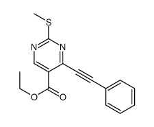 ethyl 2-methylsulfanyl-4-(2-phenylethynyl)pyrimidine-5-carboxylate结构式