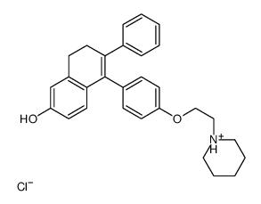 6-phenyl-5-[4-(2-piperidin-1-ium-1-ylethoxy)phenyl]-7,8-dihydronaphthalen-2-ol,chloride Structure