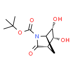 (1R,4S,5R,6S)-tert-butyl 5,6-dihydroxy-3-oxo-2-aza-bicyclo[2.2.1]heptane-2-carboxylate Structure