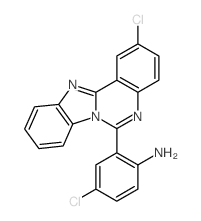 4-chloro-2-(2-chlorobenzimidazolo[1,2-c]quinazolin-6-yl)aniline结构式