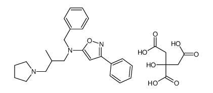 N-benzyl-N-(2-methyl-3-pyrrolidin-1-ium-1-ylpropyl)-3-phenyl-1,2-oxazol-5-amine,3-carboxy-3,5-dihydroxy-5-oxopentanoate结构式