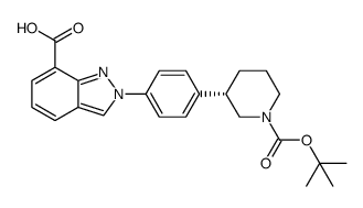 2-{4-[(3S)-1-(叔丁氧基羰基)哌啶-3-基]苯基}-2H-吲唑-7-羧酸结构式