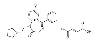 (Z)-but-2-enedioic acid,7-chloro-5-phenyl-1-(2-pyrrolidin-1-ylethyl)-3H-1,4-benzodiazepin-2-one结构式